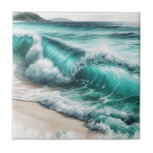 Turquoise Ocean Wave Tegeltje (Voorkant)