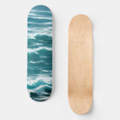 Turquoise Ocean Waves Choppy Surf Persoonlijk Skateboard (Voorkant)