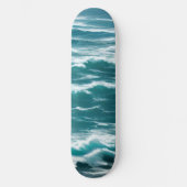 Turquoise Ocean Waves Choppy Surf Persoonlijk Skateboard (Voorkant)