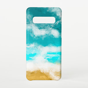 Turquoise Ocean Waves die de zand iPhone Cas raken Samsung Galaxy S10 Hoesje