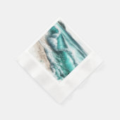 Turquoise Ocean Waves Gepersonaliseerde bruiloft Servet (Hoek)