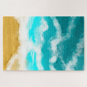 Turquoise Ocean Waves Hitting the Sand Legpuzzel (Horizontaal)