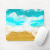 Turquoise Ocean Waves Hitting the Sand Muismat (Met muis)