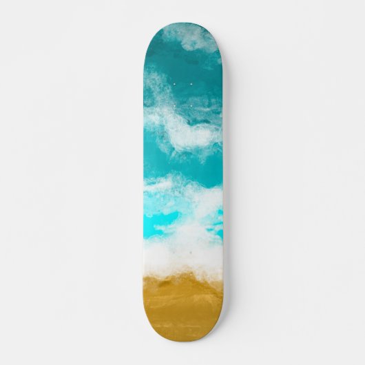 Turquoise Ocean Waves Hitting the Sand Persoonlijk Skateboard (Voorkant)