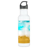 Turquoise Ocean Waves Hitting the Sand Waterfles (Voorkant)