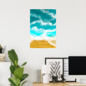 Turquoise Ocean Waves Seaside kust Poster (Thuiskantoor)