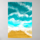 Turquoise Ocean Waves Seaside kust Poster (Voorkant)