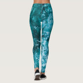 Turquoise Ocean Zee Waves Pattern Leggings (Achterkant)