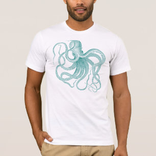 Turquoise Octopus Illustratie T-Shirt