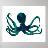 Turquoise Octopus Poster (Voorkant)