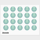 Turquoise Octopus Ronde Sticker (Vel)