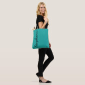 Turquoise of KIES UW KLEUR, naam, minimalistisch Tote Bag (Op model)
