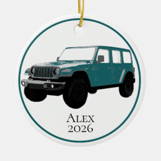 Turquoise Off-Road Utility Voertuig 7-sleuf grille Keramisch Ornament