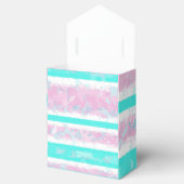 Turquoise, Off-White en Roze Stripes Favor Box Bedankdoosjes (Geopend)