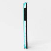 Turquoise, Off-White en Roze Stripes iPhone Case (Achterkant/links)