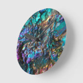Turquoise Oil Slick Quartz Ronde Klok (Hoek)