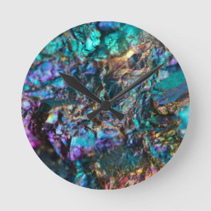 Turquoise Oil Slick Quartz Ronde Klok