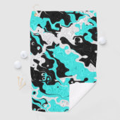Turquoise Oil Spill Rave Camo Golfhanddoek (Insitu)