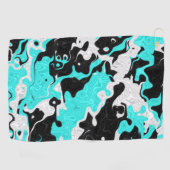 Turquoise Oil Spill Rave Camo Golfhanddoek (Horizontaal)