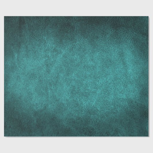 Turquoise Old Faux Leather Cadeaupapier (Vlak)