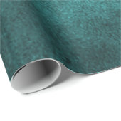 Turquoise Old Faux Leather Cadeaupapier (Rol Hoek)
