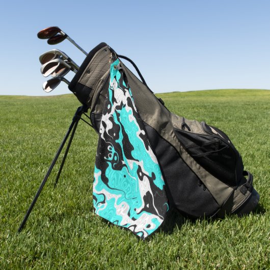 Turquoise Olielek Rave Camo Golfhanddoek (Groen)