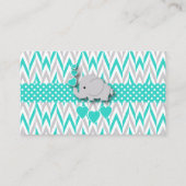 Turquoise Olifant Baby shower Luier Raffle Informatiekaartje (Voorkant)