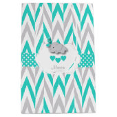 Turquoise Olifant Design - Baby Jongen Douche Medium Cadeauzakje (Voorkant)