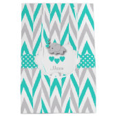 Turquoise Olifant Design - Baby Jongen Douche Medium Cadeauzakje (Achterkant)