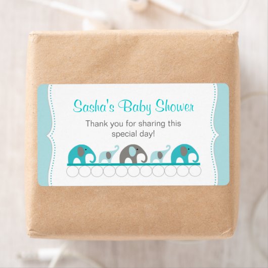 Turquoise olifant douche waterfles of gunst etiket (Insitu)