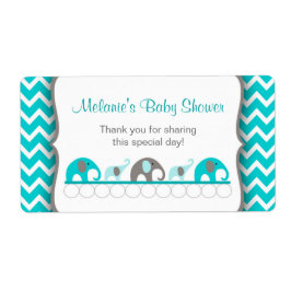 Turquoise Olifant Parade Waterfles Labels