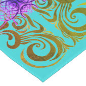 Turquoise, olijf en paarse elegantie korte tafelloper (Hoek)