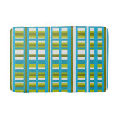 Turquoise, olijfgroen en limoengroen geruit badmat (Voorkant)