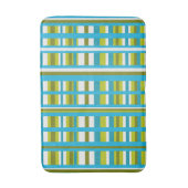 Turquoise, olijfgroen en limoengroen geruit badmat (Voorkant Verticaal)