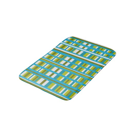 Turquoise, Olive & Lime Green Play Badmat (Gekanteld)