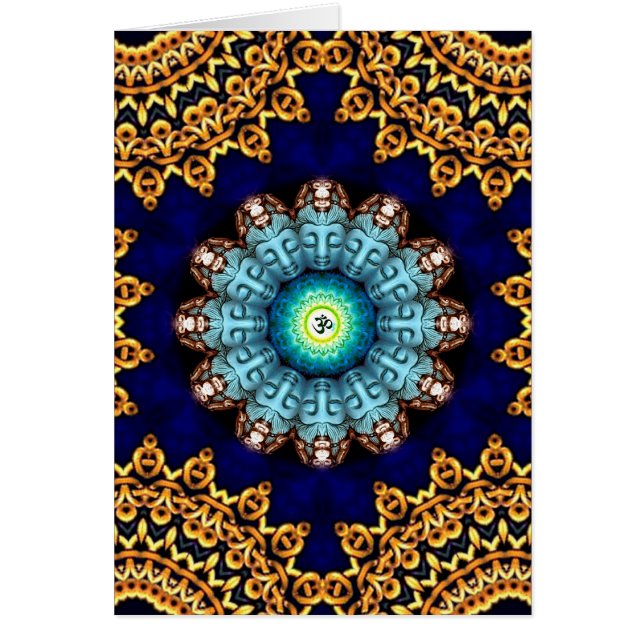 Turquoise Om Buddha Card (Voorkant)