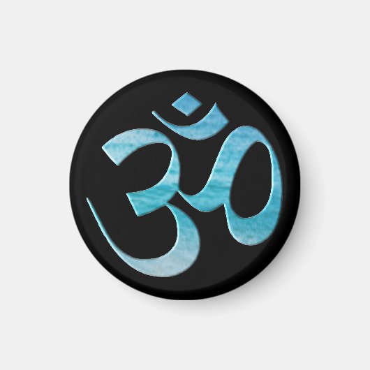Turquoise Om Magneet (Voorkant)