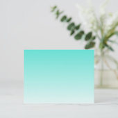 Turquoise Ombre Achtergrond Briefkaart (Staand voorkant)