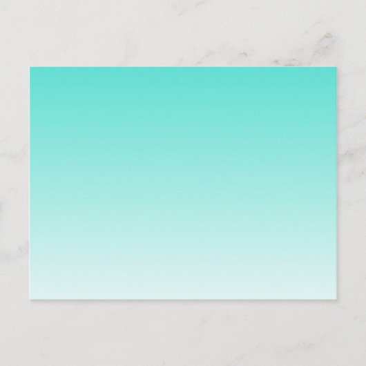 Turquoise Ombre Achtergrond Briefkaart (Voorkant)