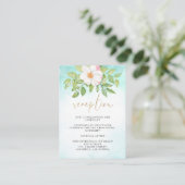 Turquoise Ombre Anemone Floral Wedding Reception Informatiekaartje (Staand voorkant)