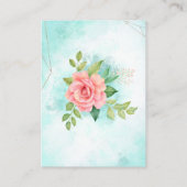 Turquoise Ombre Anemone Floral Wedding Reception Informatiekaartje (Achterkant)