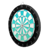 Turquoise Ombre Black en White Dartbord (Voorkant Rechts)