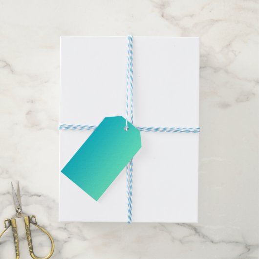 Turquoise Ombre Cadeaulabel (Met Touw)