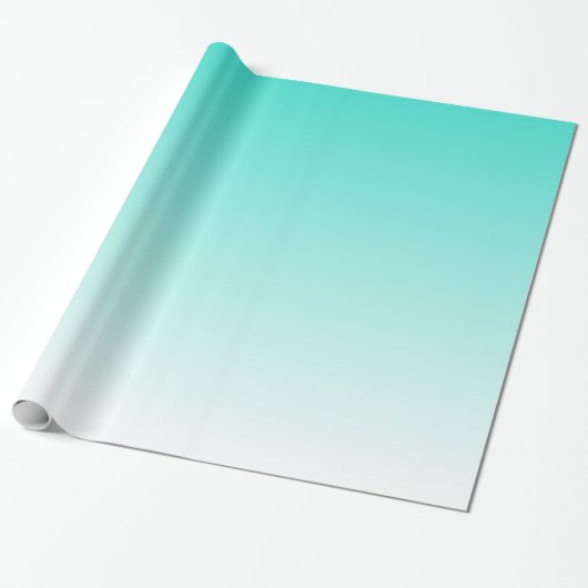 Turquoise Ombre Cadeaupapier (Uitgerold)