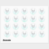 Turquoise ombre dank u stickers, rond ronde sticker (Vel)