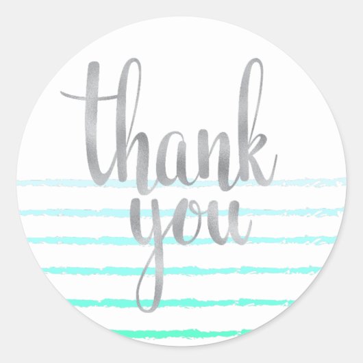 Turquoise ombre dank u stickers, rond ronde sticker (Voorkant)