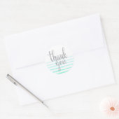 Turquoise ombre dank u stickers, rond ronde sticker (Envelop)