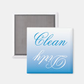 Turquoise Ombre Dishwasher Clean/Dirty Magnet (Voorkant / Achterkant)