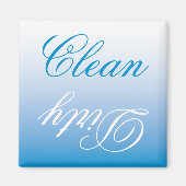 Turquoise Ombre Dishwasher Clean/Dirty Magnet (Voorkant)