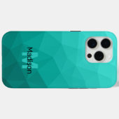 Turquoise ombre geometrisch mesh patroon Monogram Case-Mate iPhone Case (Achterkant (horizontaal))